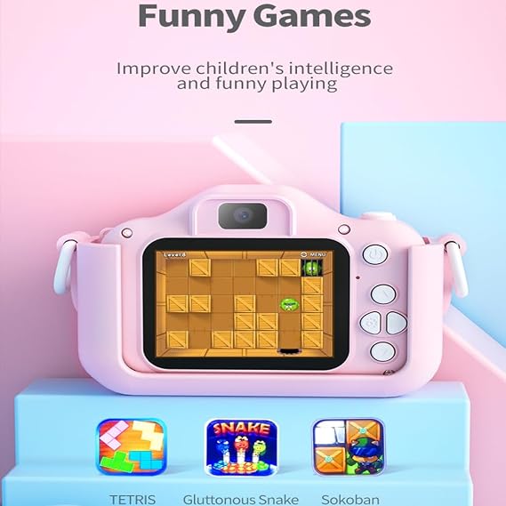 BSLVWG Kids Camera Digital Camera for Boys Girls,1080P HD Video Camera for Kids with 32GB SD Card/2 Inch IPS Screen,Christmas Birthday Gifts Funny Toys Gifts for Boys & Girls Age 3-12 (X11S-Pink)