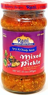 Rani Mixed Vegetable Pickle (Achar, Spicy Indian Relish) 10.5oz (300g) Glass Jar ~ Vegan | Gluten Free | NON-GMO | No Colors | Popular Indian Condiment, Indian Origin