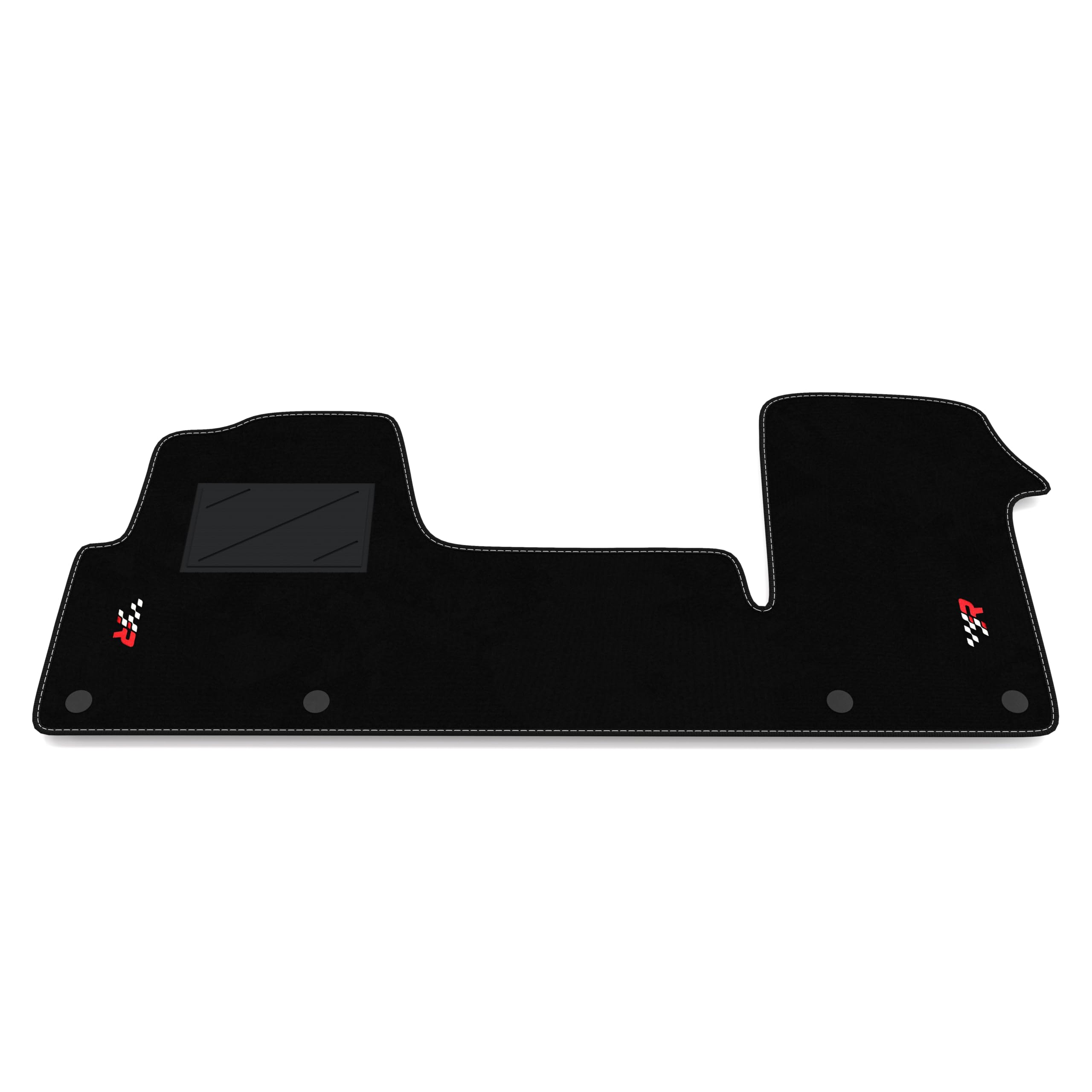 Set de Tapis de Voiture compatibles avec Opel Movano 2010-2022 | Tapis sur Mesure en Moquette, Broderie R Racing, sur Mesure