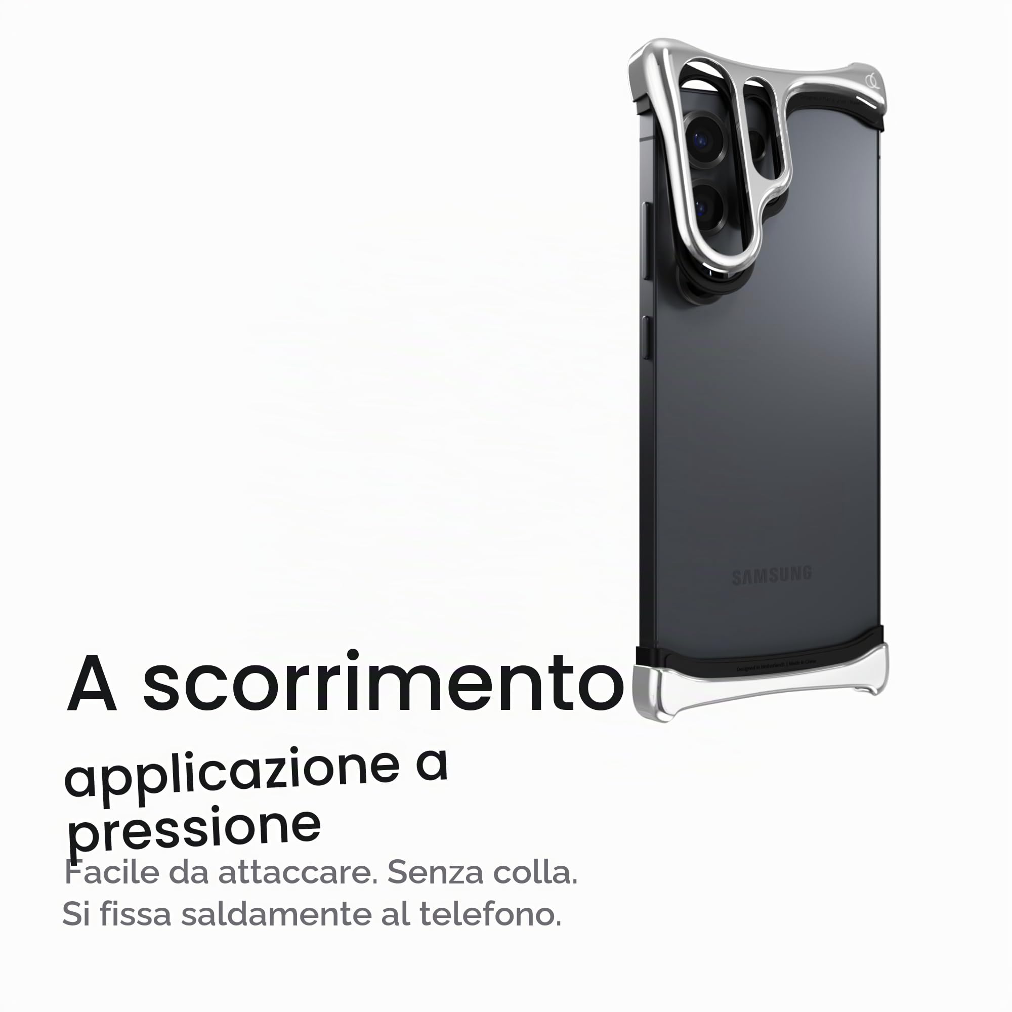 Arc Pulse Custodia Galaxy S25 Ultra (2025), Guscio in alluminio e inserti in elastomero, protezione minimalista antiurto, compatibile con modello 6.9”