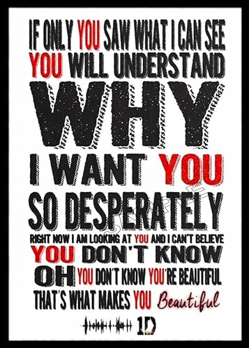 Generic One Direction Poster Quote Photo Wall Art Picture Poster A4