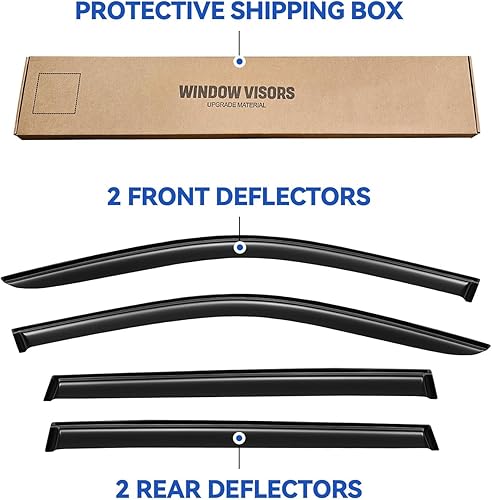Miniatura 253 de Visores protectores de lluvia para ventana, deflectores de viento de canal exterior