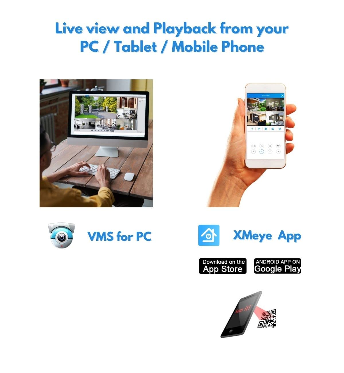 Evertech 16 Channel H.265 DVR With 1TB Hard Drive - Compatible With AHD TVI CVI Analog Cameras