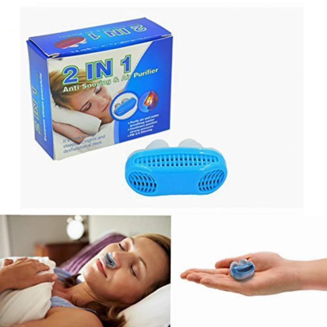 2 IN 1 Silicone Magnetic Anti Snore Nose Clip Sleeping Aid Apnea Guard Night & Air Purifier Device