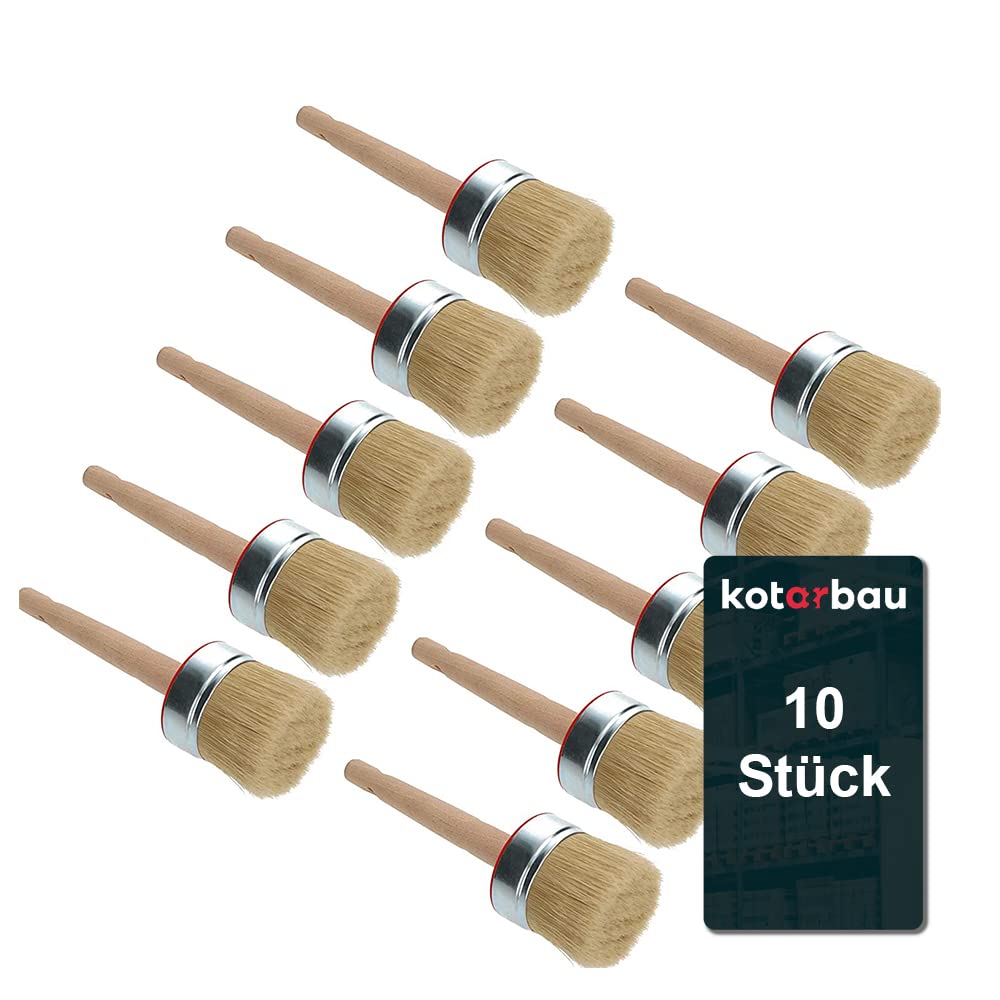 KOTARBAU®, set da 10 pennelli rotondi da 70 mm, per verniciatura, pittura, legno, per lavori di ristrutturazione