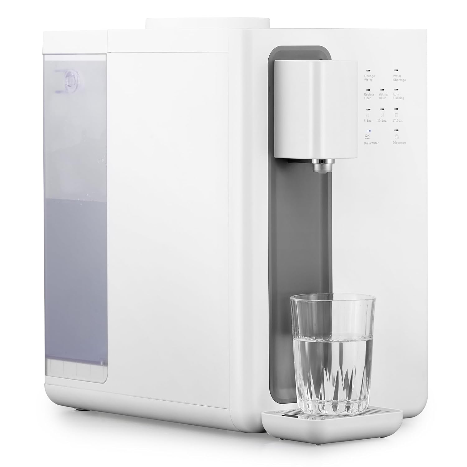 CO-Z Countertop Reverse Osmosis Water Filter, 4-Stage RO Water Filtration System, Portable Water Purifier Dispenser with 3 Preset Volume Options, 3:1 Pure to Drain, NSF/ANSI 58, No Installation