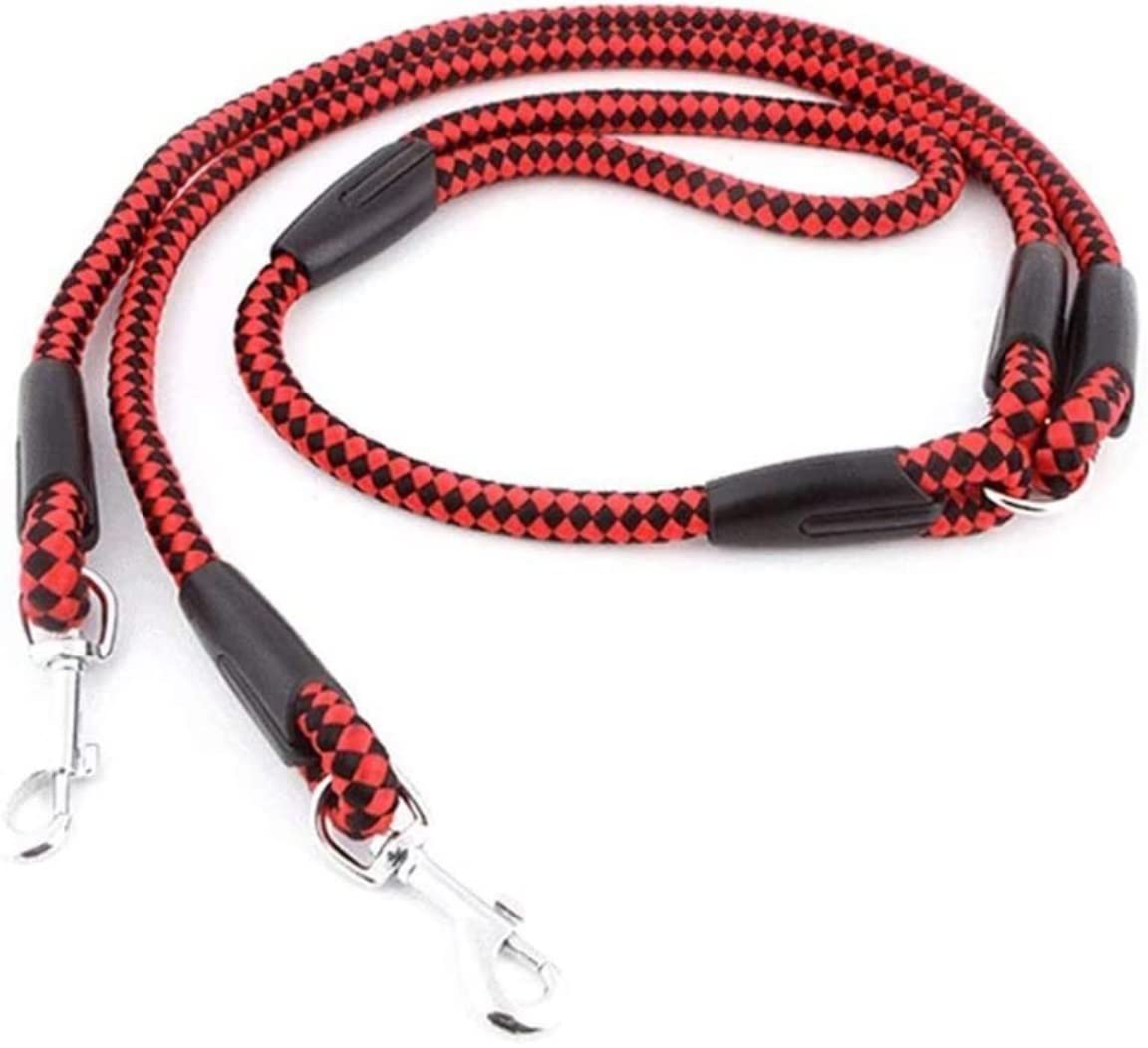 Correa Perro Correr Collar De Perro Mascota Dos Cabezas, Correa Restricción Seguridad Plomo para Cachorros Estilo Doble, Perritos Antideslizantes Reforzada(Rot,1.5 * 120cm)
