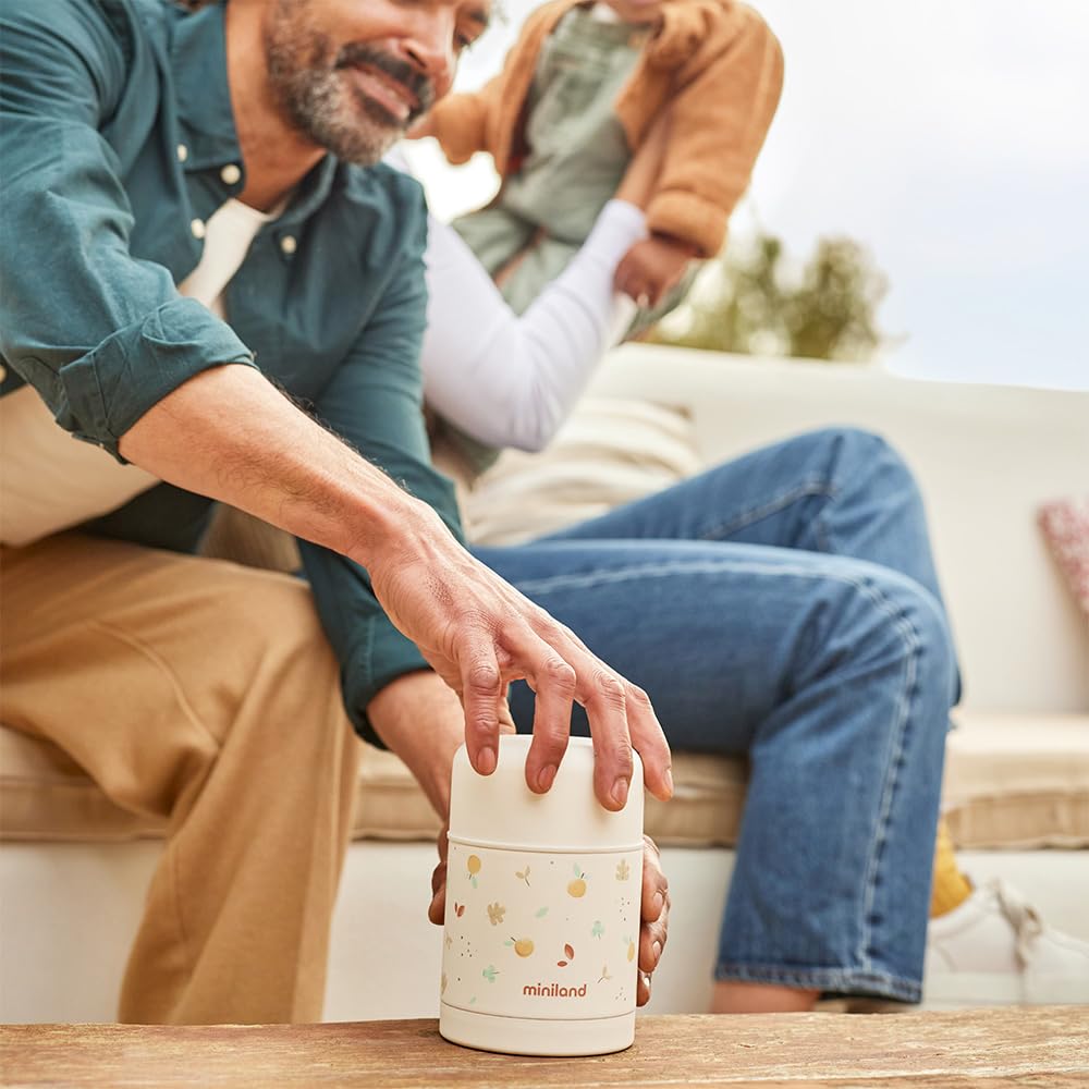 Miniland Food Thermy Valencia 600ml Double Layer Steel Papillary Flask Keeps Food Temperature for Hours