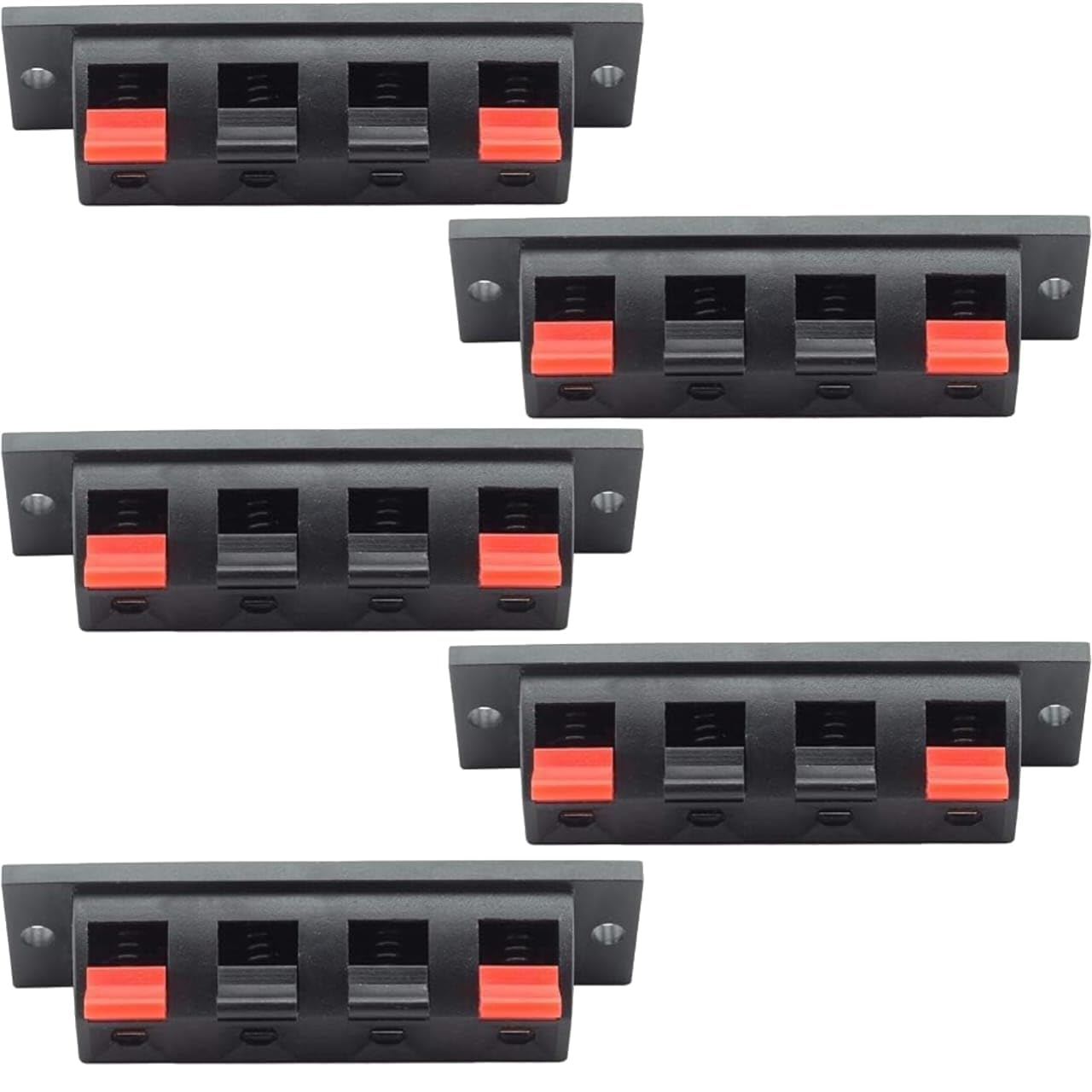 Anil Electronics 4 Pin Speaker Terminal Block 4 Way Amplifier Spring Jointing Clamp Test Clip Stereo Speaker Strip Shape Push Release Connector Plate 4 Position (4 Pin Speaker Terminal), (Pack of 5)-image-11