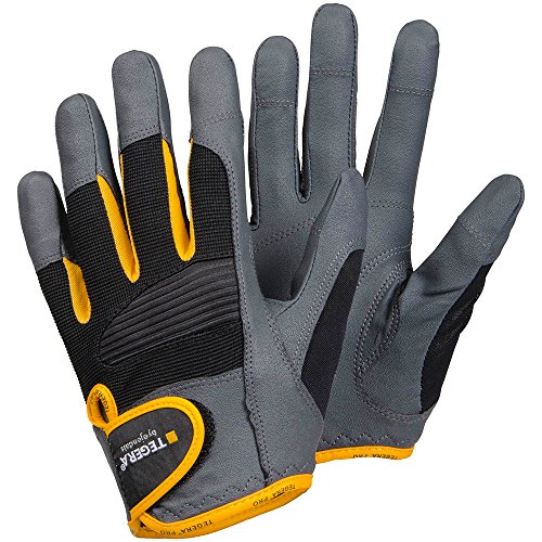Ejendals Handschuh Tegera 9140 aus Synthetikleder, Größe 11, 1 Stück, grau/schwarz/gelb, 9140-11