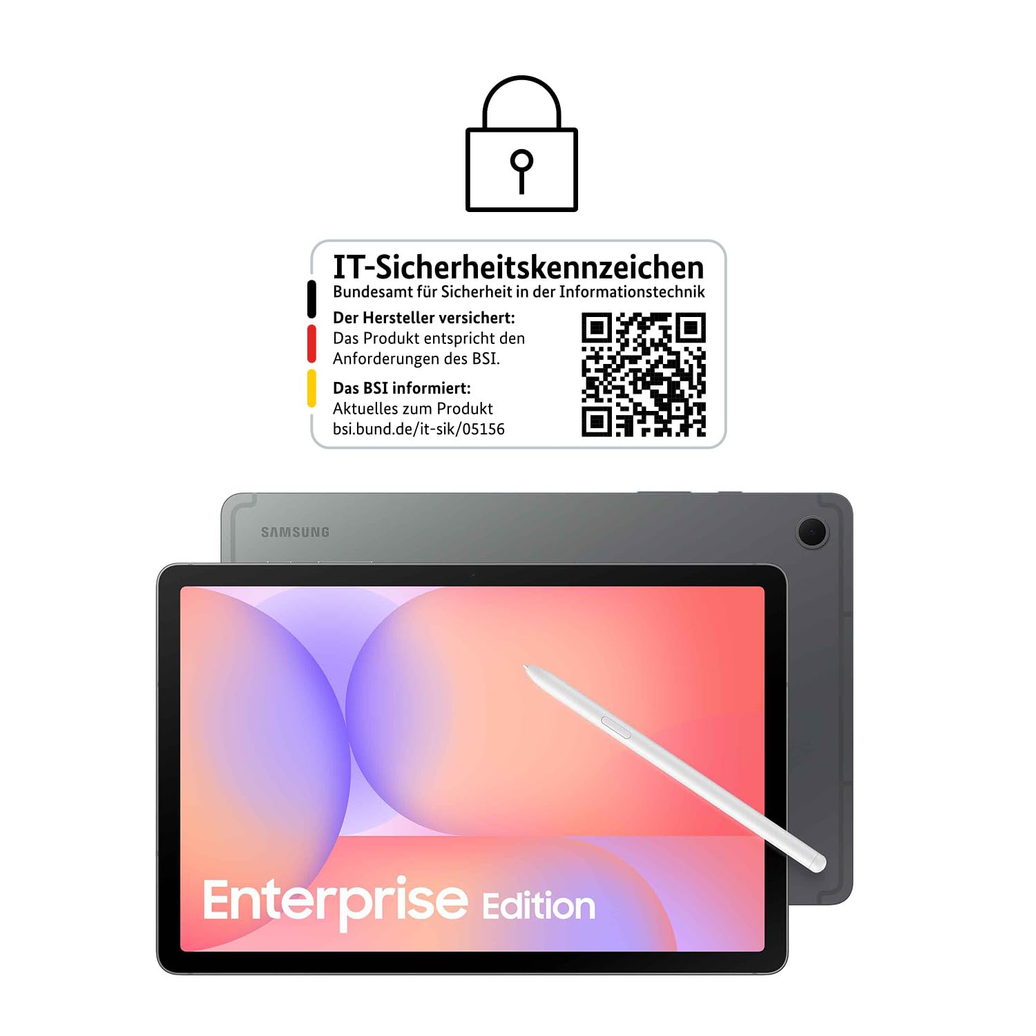 Samsung Galaxy Tab S10 5G Lite Enterprise Edition, Android Tablet mit KI, 6 GB RAM, 128 GB Speicher, inkl. S Pen, 5G, 3 Jahre Herstellergarantie, Grey