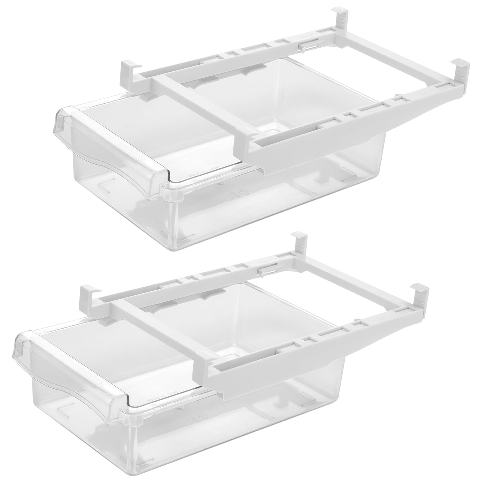 2 Organizer per Frigorifero, Cassetto, 30,5 x 19,8 x 9,5 cm, Trasparente