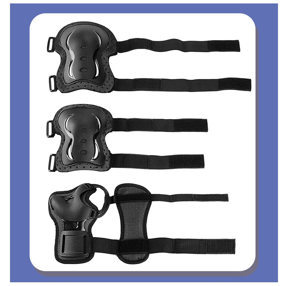 6Pièces Enfant Adultes Protection Gear Set avec Genouillères Coudières Et Protège Poignets pour La Planche à roulettes Vélo Patinage à roulettes,S