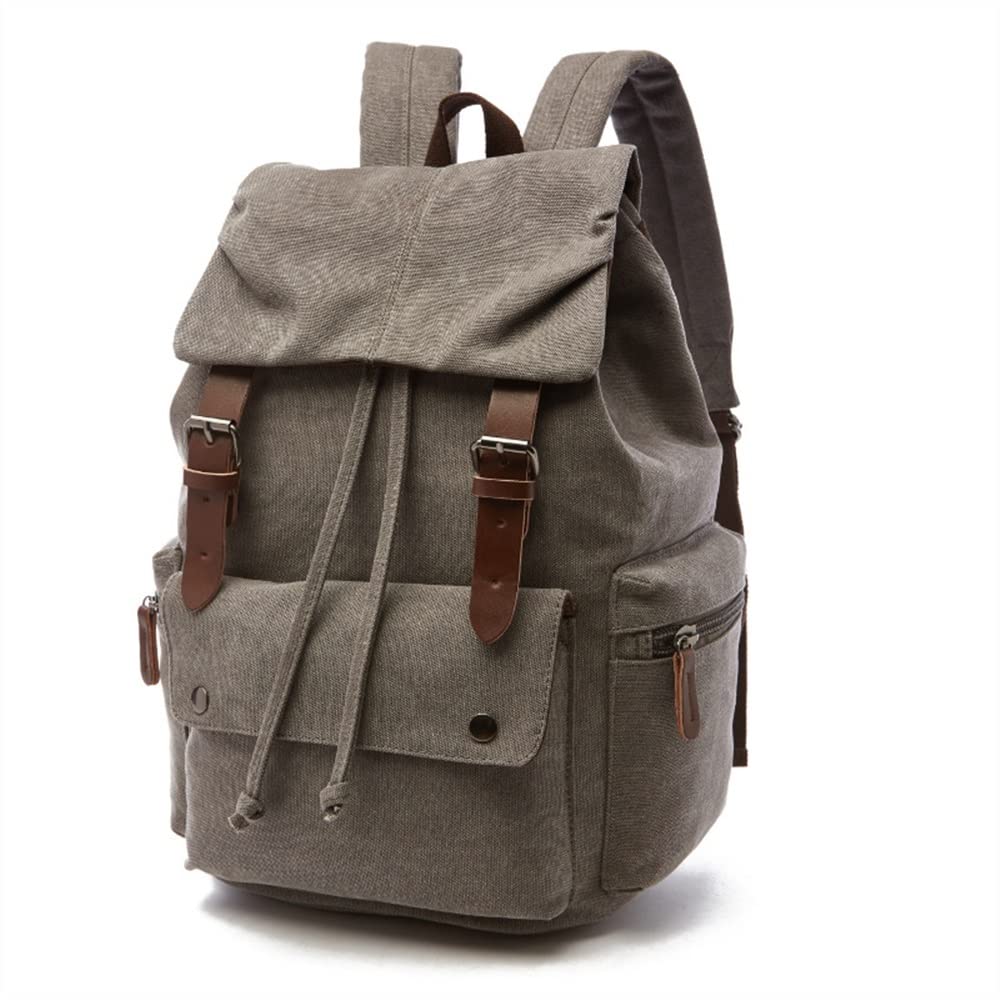 PIGWO Mochila vintage de lona gruesa de alta densidad especialmente alta capacidad para escuela, senderismo, viajes, portátil, mochila de moda portátil