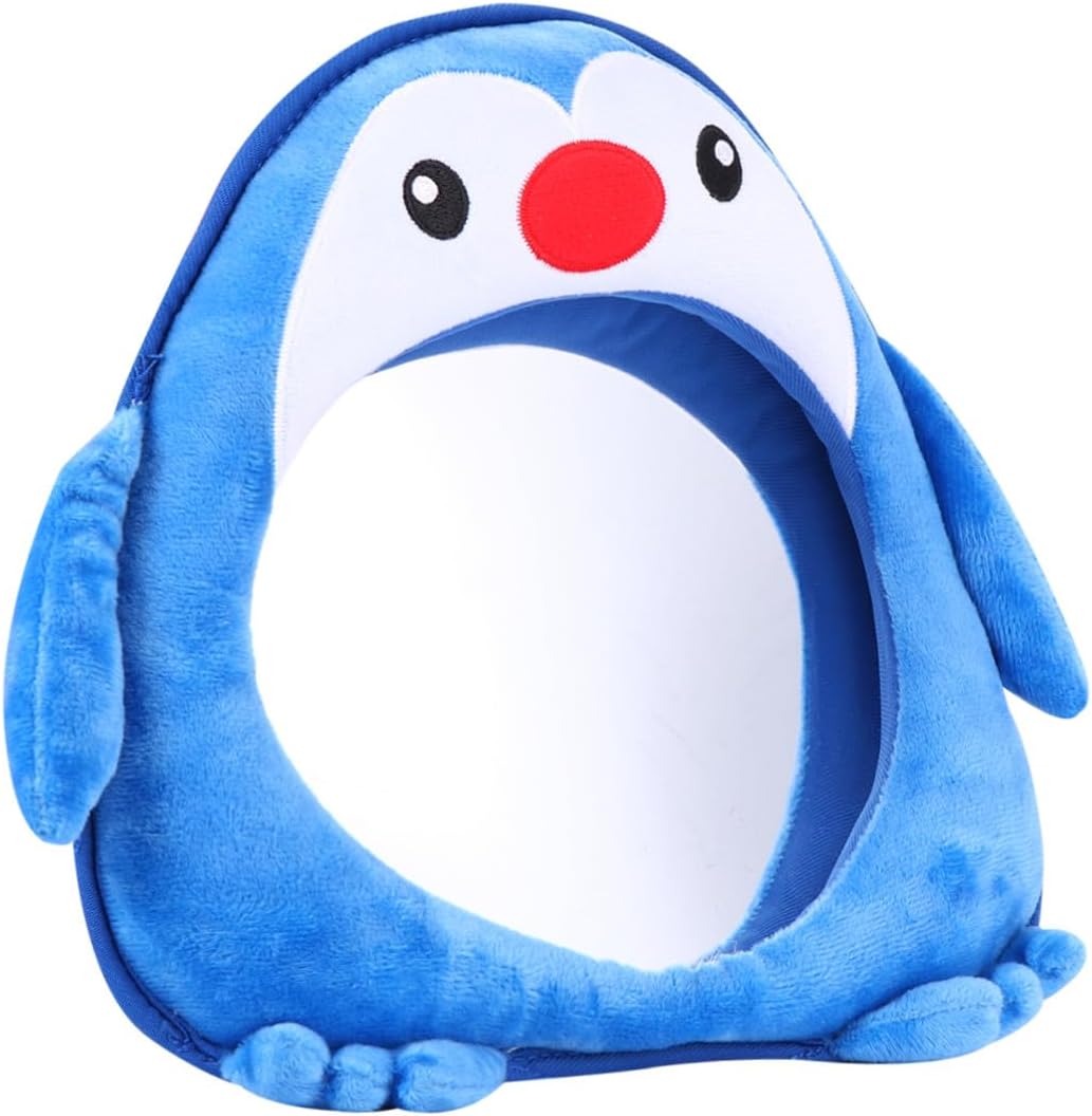 Penguin Shaped Backseat Observation Mirror for Car Seats, Safety Rearview Mirror for Blind Spot Monitoring, Wide View Car Seat Accessory