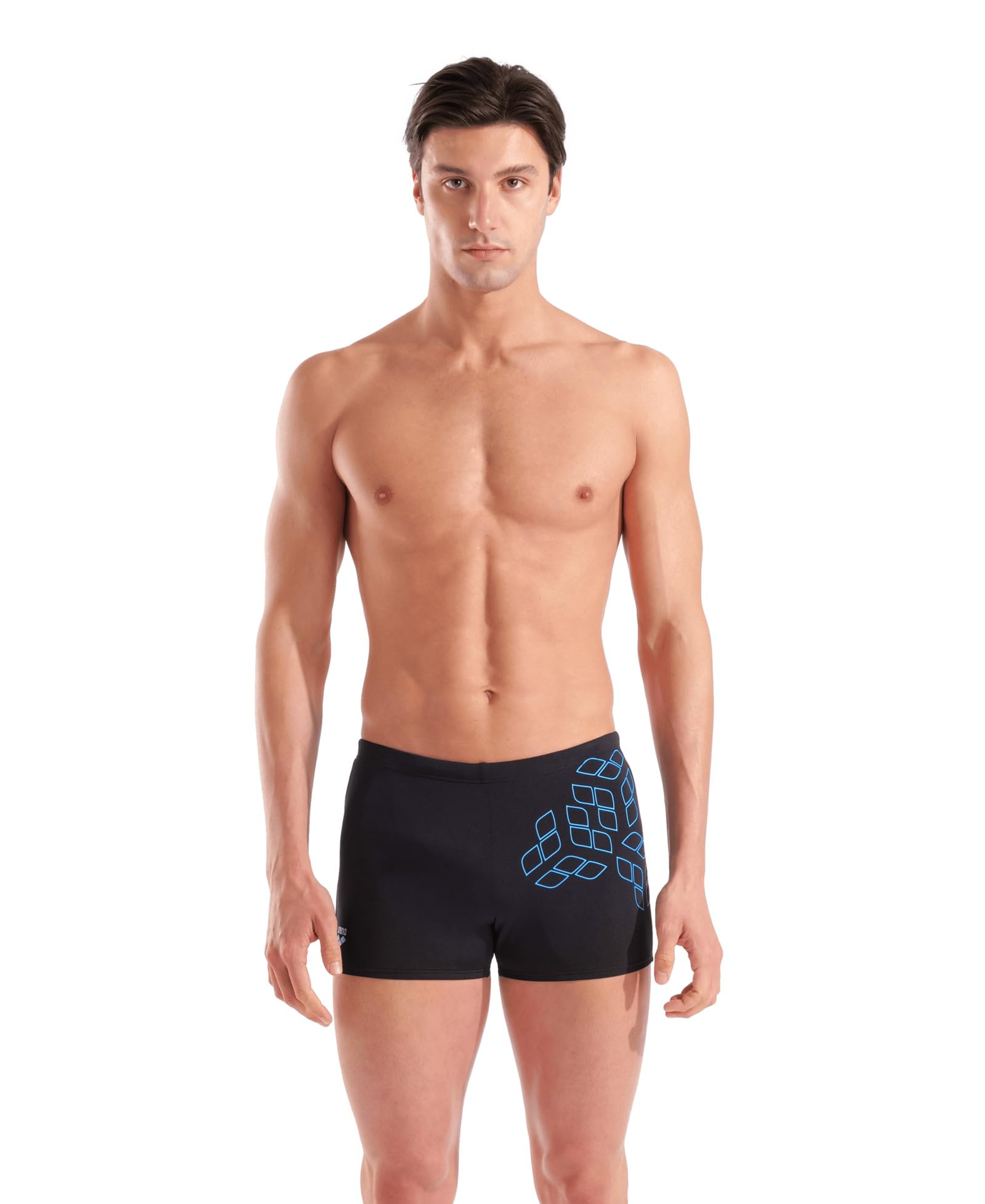 ARENA Performance Men's Kikko Graphic Swim Shorts Black-Turquoise