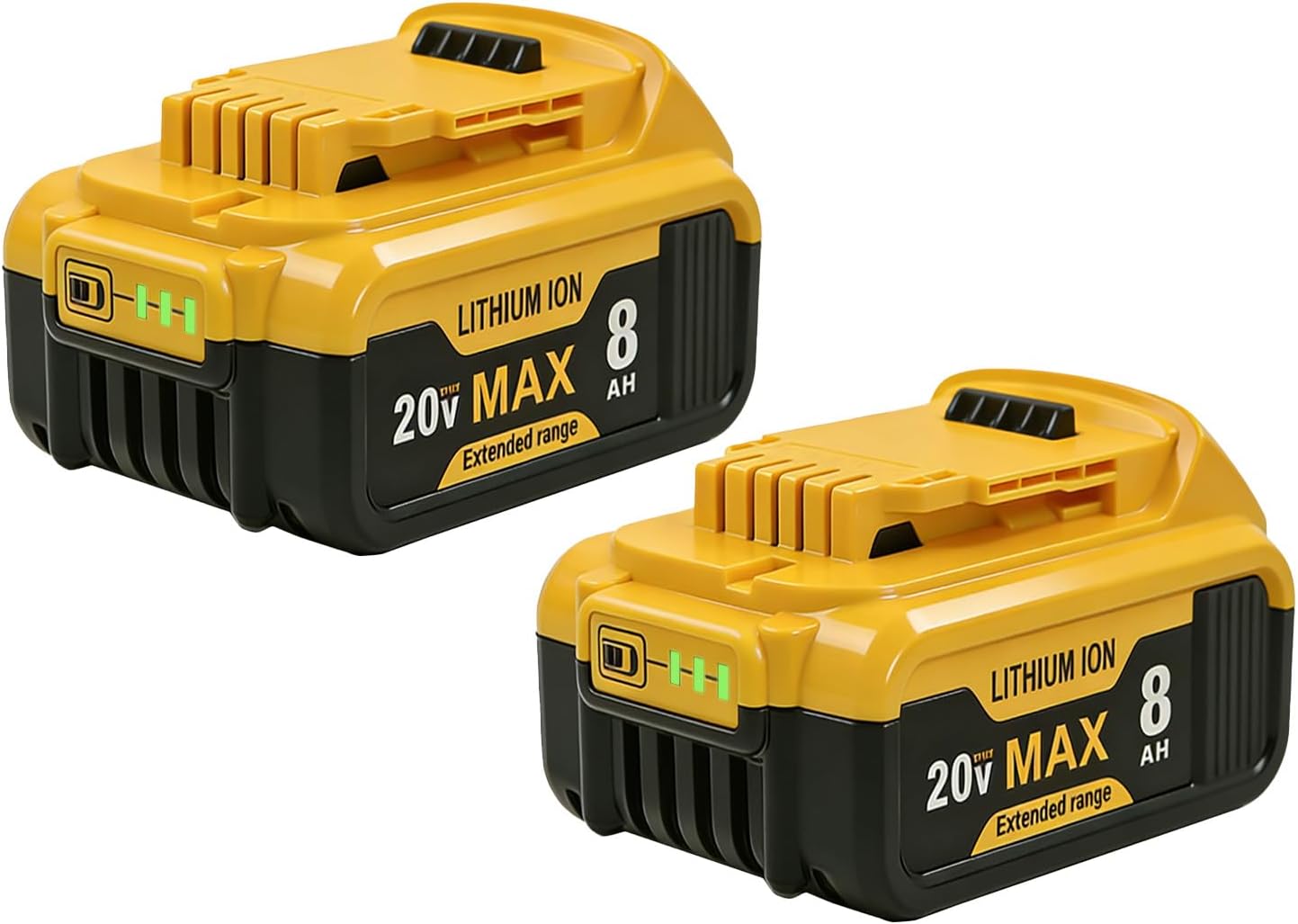 SANIU 8000mAh Replacement for Dewalt 20V MAX Battery Li-ion Compatible with Dewalt 20-Volt Cordless Power Tools DCB208 DCB207 DCB206 DCB204 DCB201 DCB203 DCB181 DCB180,2-Pack