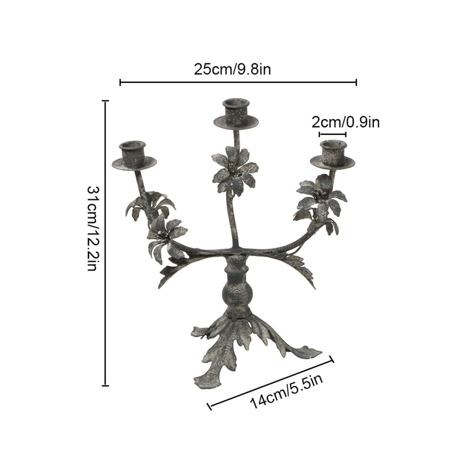 Portacandele Shabby Chic 3Arms Candle Holders for Flolwers Candlestick Decorazioni per la mensola del Camino