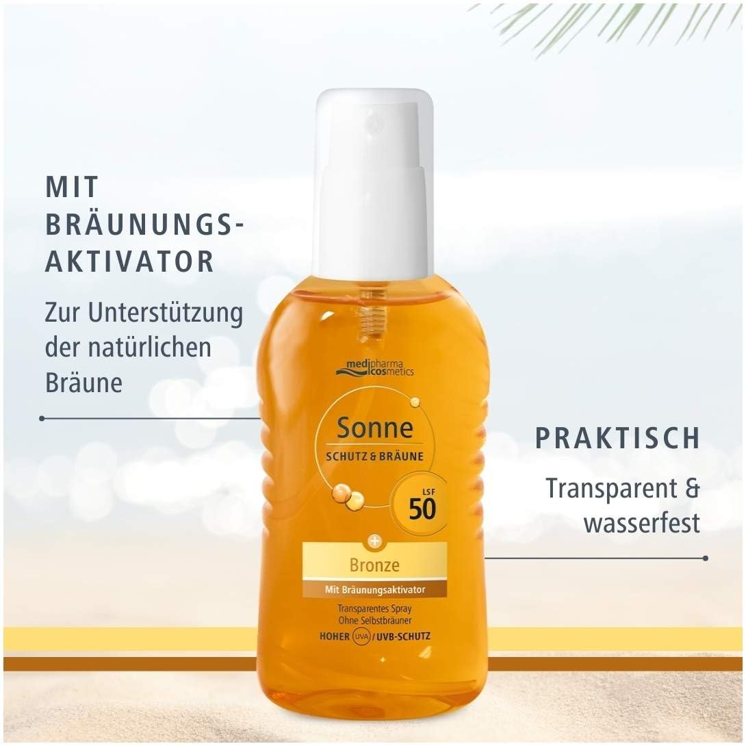 Doppelpack: Sonne Schutz&Bräune Bronze Pump-Spray LSF 50 - Sonnenspray mit Bräunungsaktivator - zur Unterstützung der