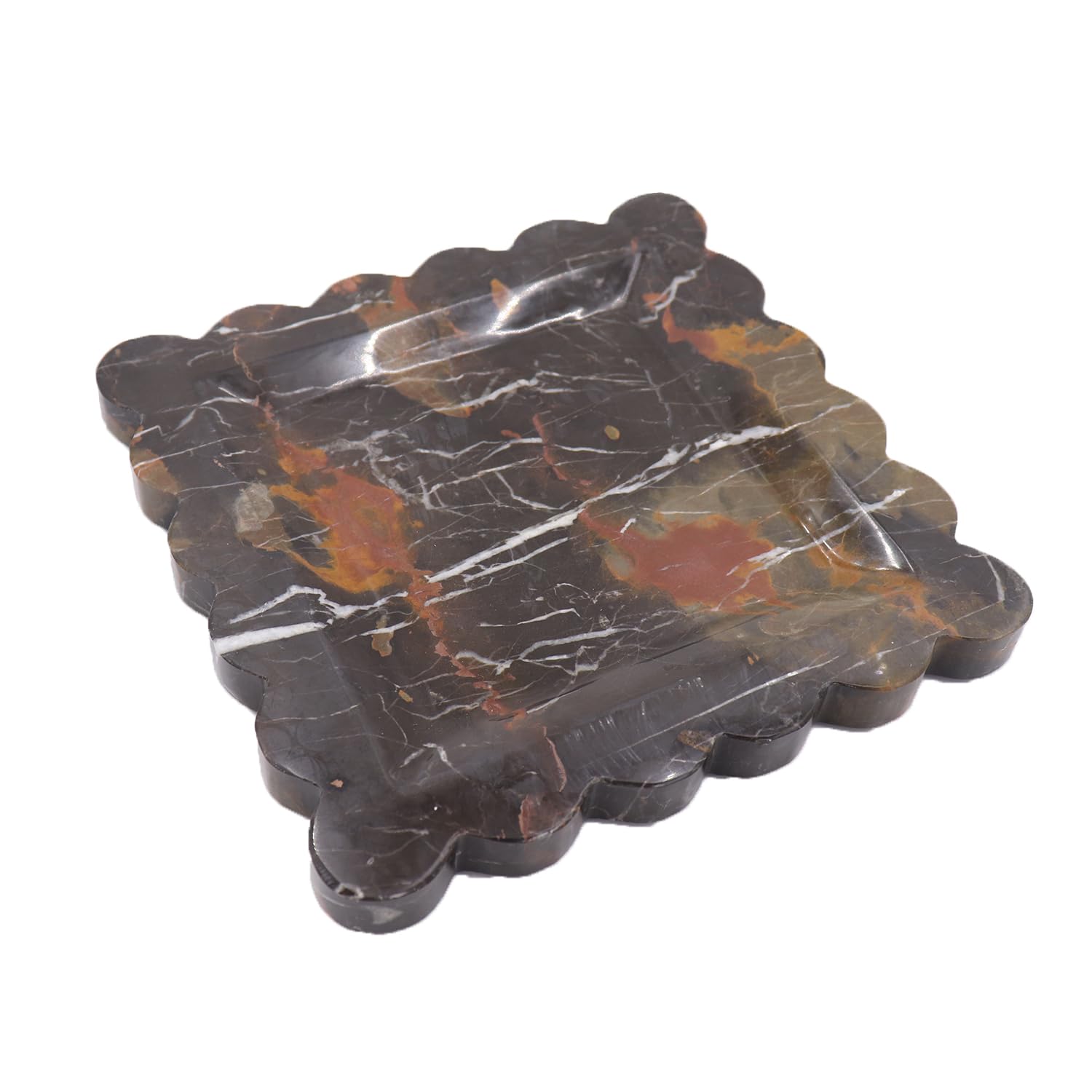 Plateau d'évier de cuisine carré marbre festonné porte-bijoux vide-poche