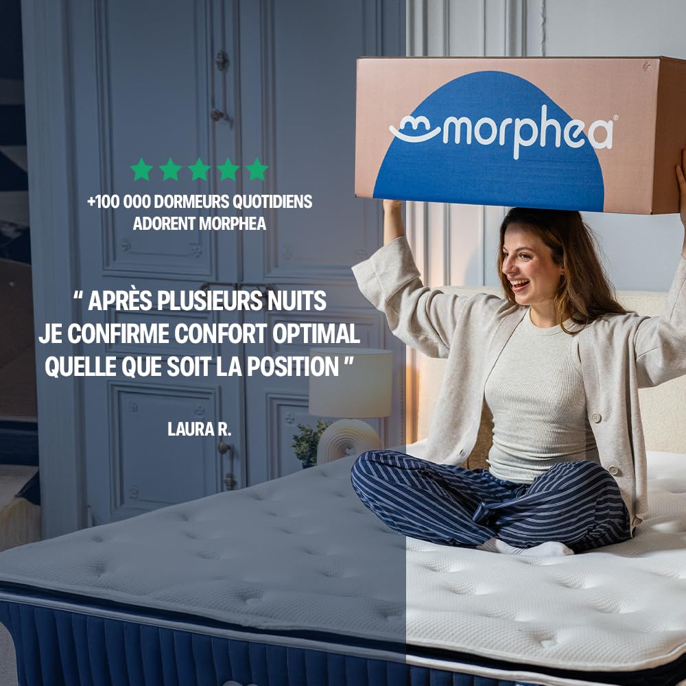 Morphea France - Matelas Lumea One+ 140x190cm – 20cm Épaisseur – Mousse Multicouches – Ferme & Moelleux – Respirant, Durable – Sommeil Réparateur – Excellent Rapport Qualité-Prix- Fabrication Europe