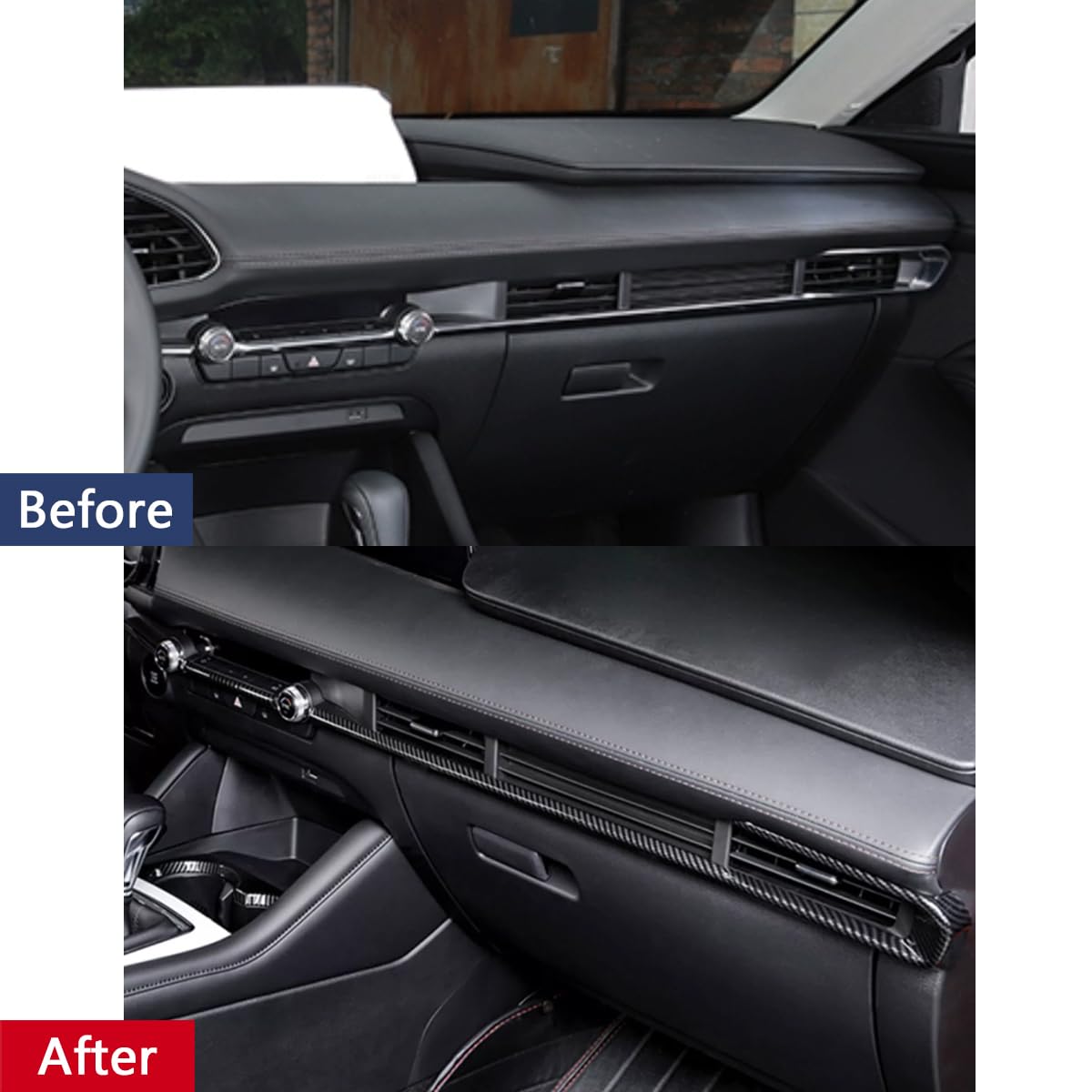 KUNGKIC Kohlefaser Aufkleber Für Mazda 3 BP Axela 2019-2025 - Center Console Tasten