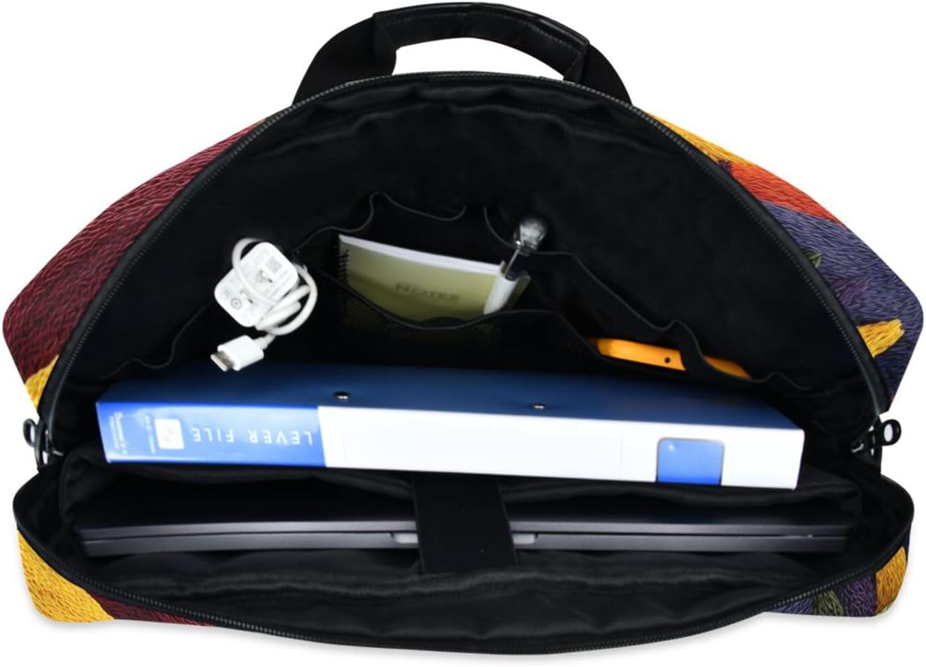 Laptop Bag Sleeve Colored Landscape Printed for 16 in Computer, Briefcase with Shoulder Strap Top Handle Multi Pockets