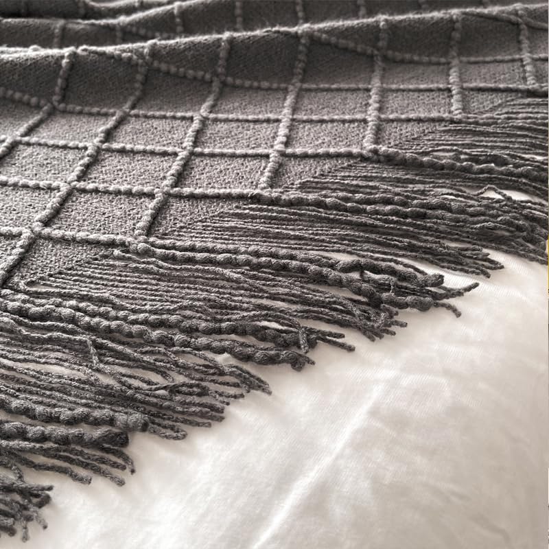 MSTZA 130 x 170/130 x 220 cm, 10 Farben, gestricktes Bettläufer-Set, dekorativer Boho-Bettläufer, weich gewebt, passende Kissen, perfekt für Schlafzimmer, Hotel