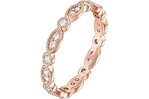 14K Gold Plated Cubic Zirconia Band: Eternal Rose Gold Grace