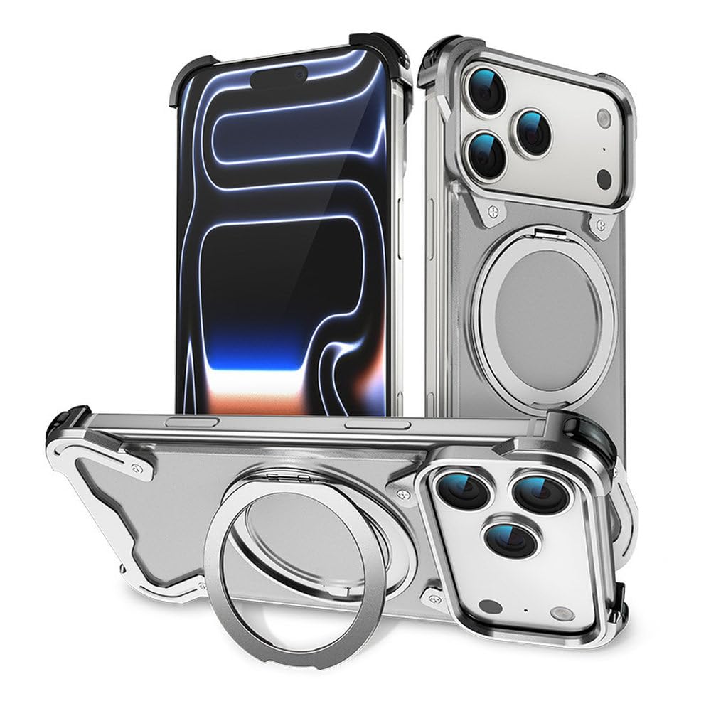 Coque magnétique iPhone 16 Pro antichoc transparente avec anneau support - 8