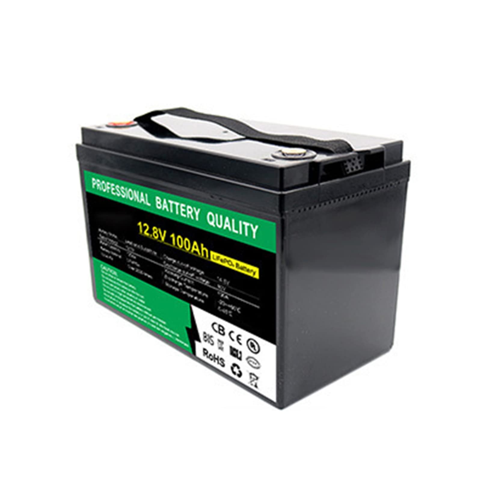 Batería de Litio, batería de Ciclo Profundo LiFePO4 12 V 100 AH, Paquete de batería de Litio Recargable, Aplicaciones Fuera de la Red de energía Solar de Respaldo de