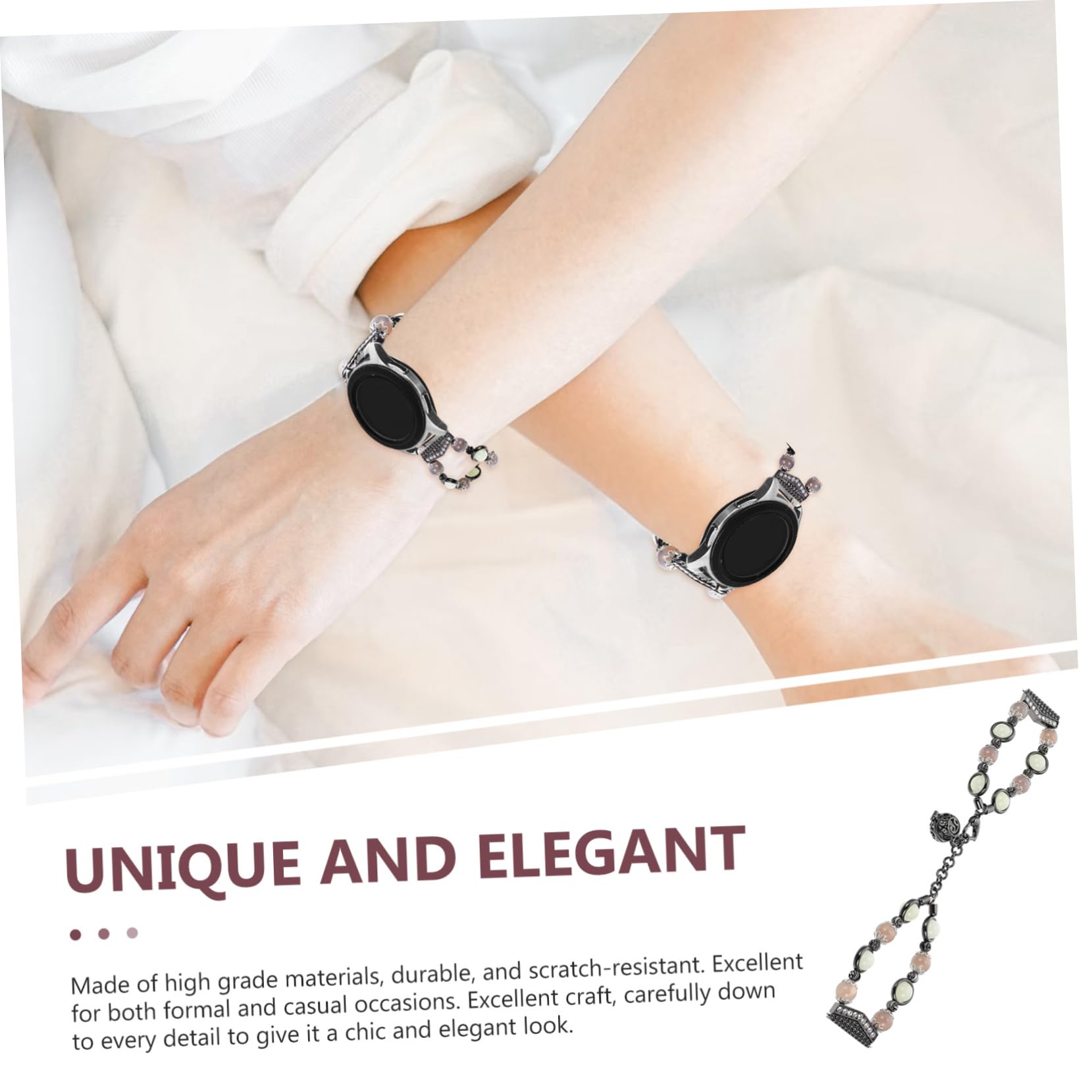 Artibetter 3pièces Bracelet De Montre Perles Élégantes Compatible Avec Watch Et Active Décoratif Et Pratique