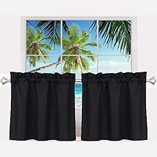RYB HOME Small Curtains Blackout - Privacy Energy Efficiency Mini Curtains for Kids Bedroom RV Camper Windows Trailer Bathroom Kitchen Cabinet Door Window, W 29 x L 36, Wild Rose, 2 Panels