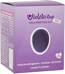 Violeta Cup Disco Menstrual Duo Mini Cor Violeta Para Colo Do Útero Médio E/Ou Baixo