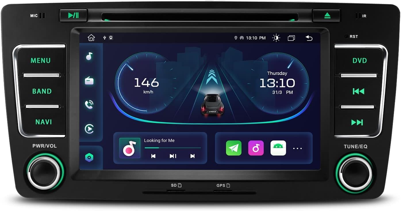 XTRONS Octa Core Android 11 Car Stereo DVD Player 7 Inch GPS Navigation Built-in CarAutoPlay DSP Dual UI RDS Radio A2DP Bluetooth Support AHD CAM WIFI TPMS DVR DAB+ for Skoda Octavia Yeti