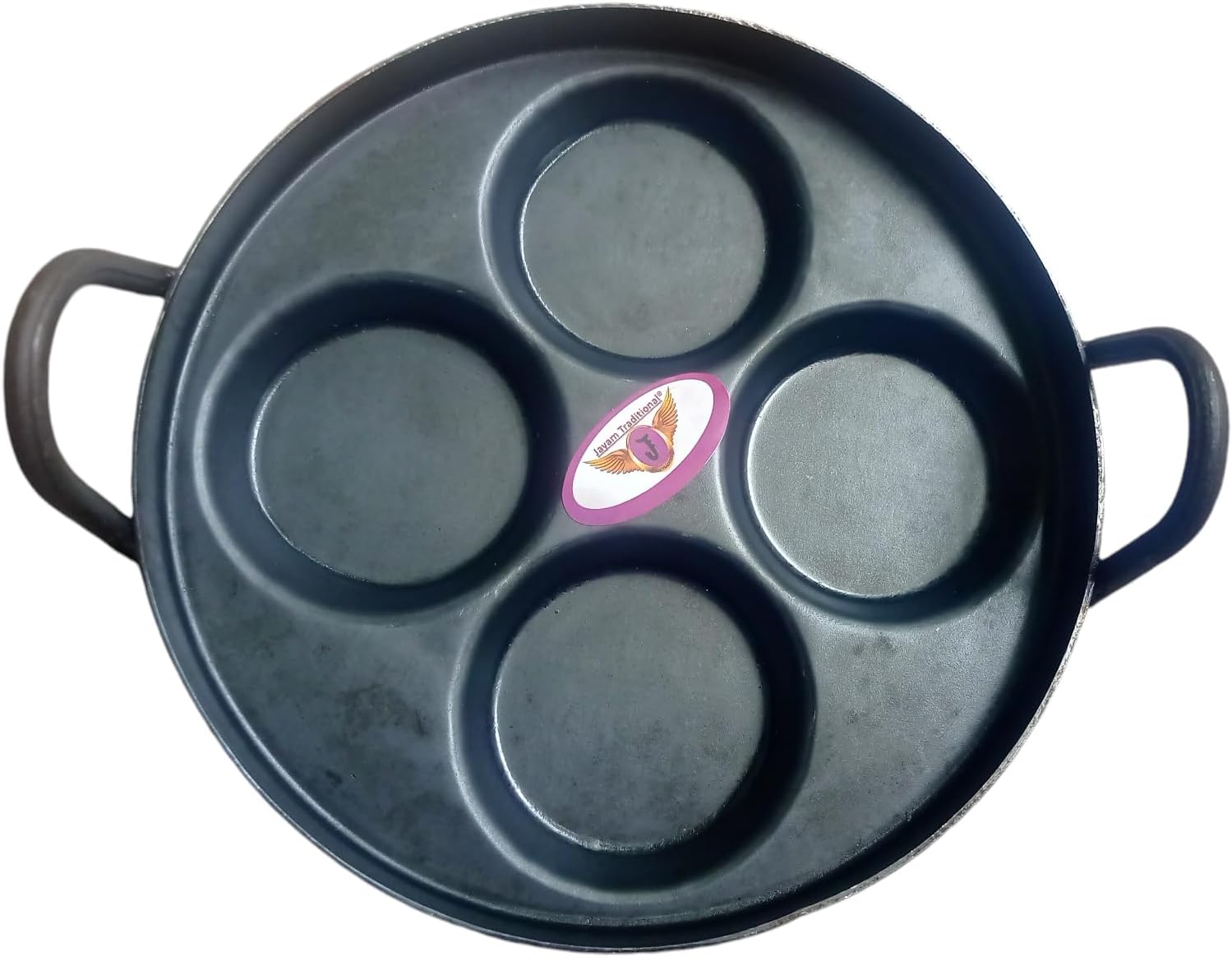Iron Mini Uthappam Maker | Multi Snack | Mini Pancake Tawa | Crepe Maker | Egg Mold with Double Iron Handle | Black Colour