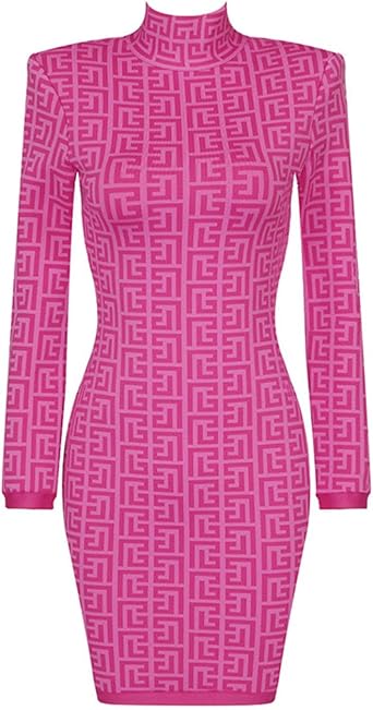 meilun Long Sleeve Mini Bandage Dress for Women Jacquard Sexy Formal Ladies Dresses for Wedding Guest