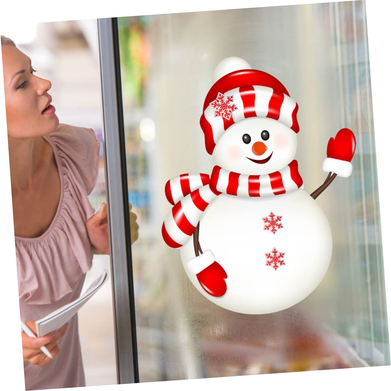 Cabilock 6 Juegos Pegatinas De Nieve En Aerosol Para Ventanas Adornos Navideños Para Pared Calcomanías Para Ventanas Decoración Navideña Calcomanías Para Ventanas Manteles 2 hojas * 6