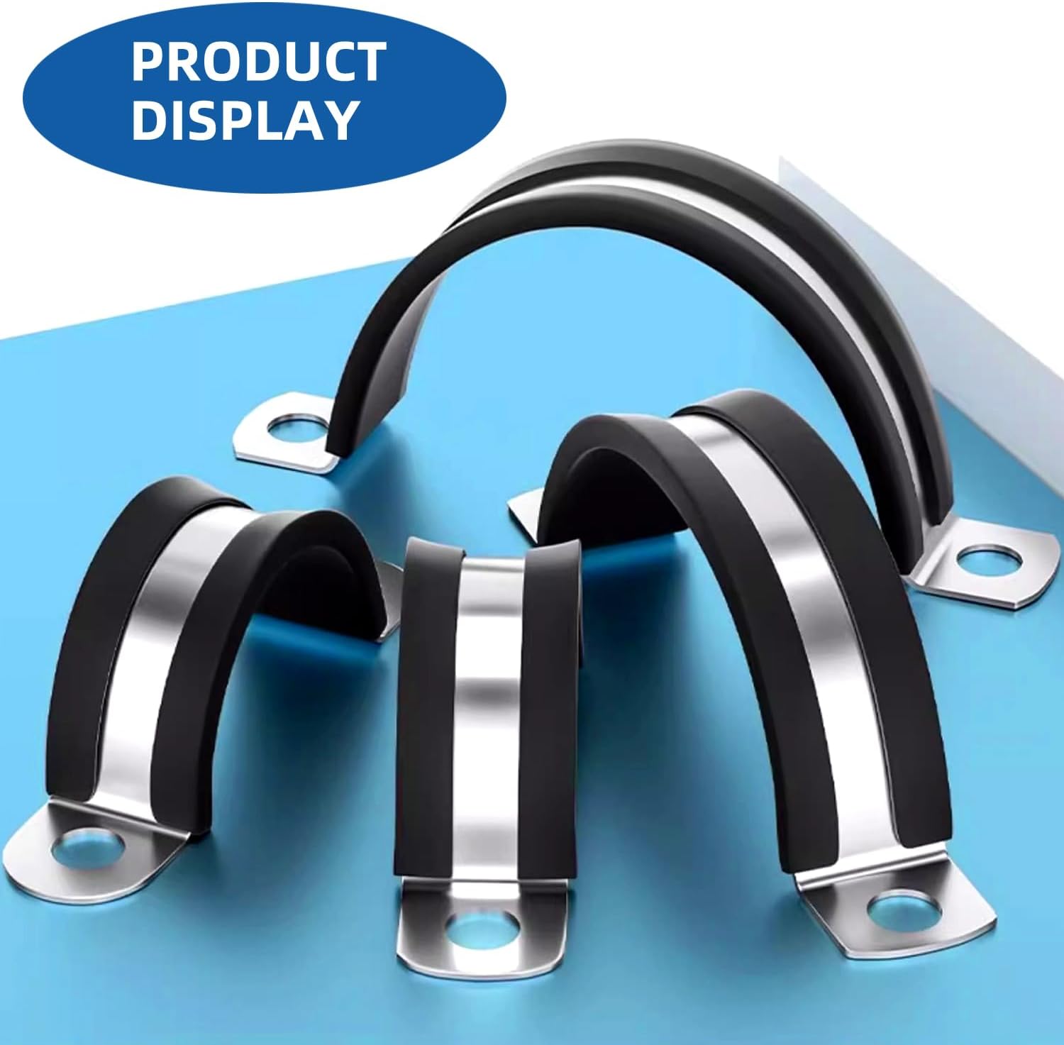 1-1/4 Inch pipe clamps, Pipe fixing clamp,304 Stainless Steel & Rubber Lining Pipe Strap Clamp (12pcs 32mm)