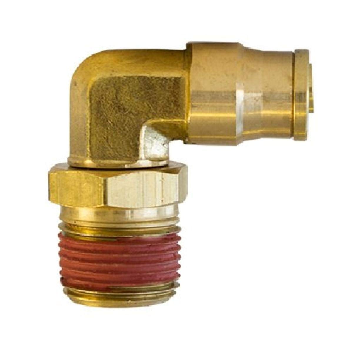 Tectran PL1369-6B Push Lock Fitting Swivel Male Elbow (Brass D.O.T. for Nylon Tubing, 3/8