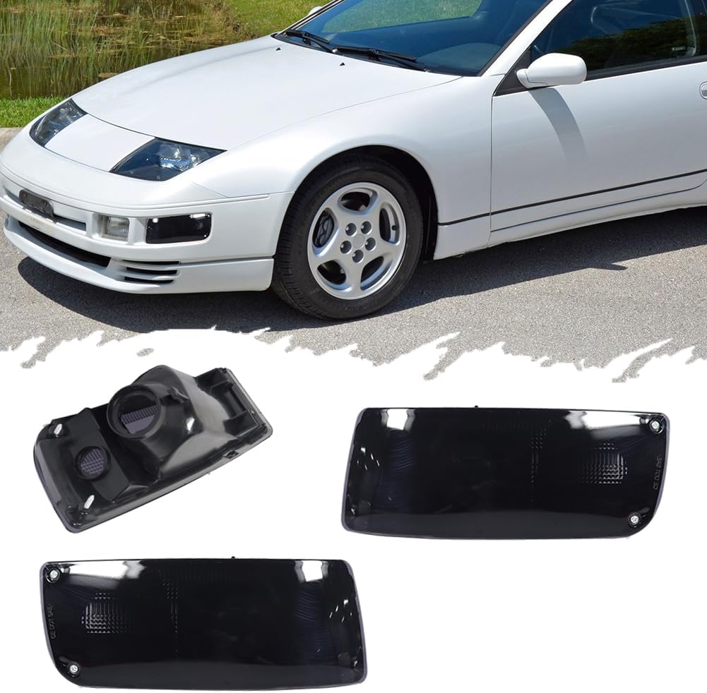 For 1990 1991 1992 1993 1994 1995 96 Nissan 300ZX Z Z32 Front Bumper Inner Turn Signal Lights Clear Lens Amber/White LED