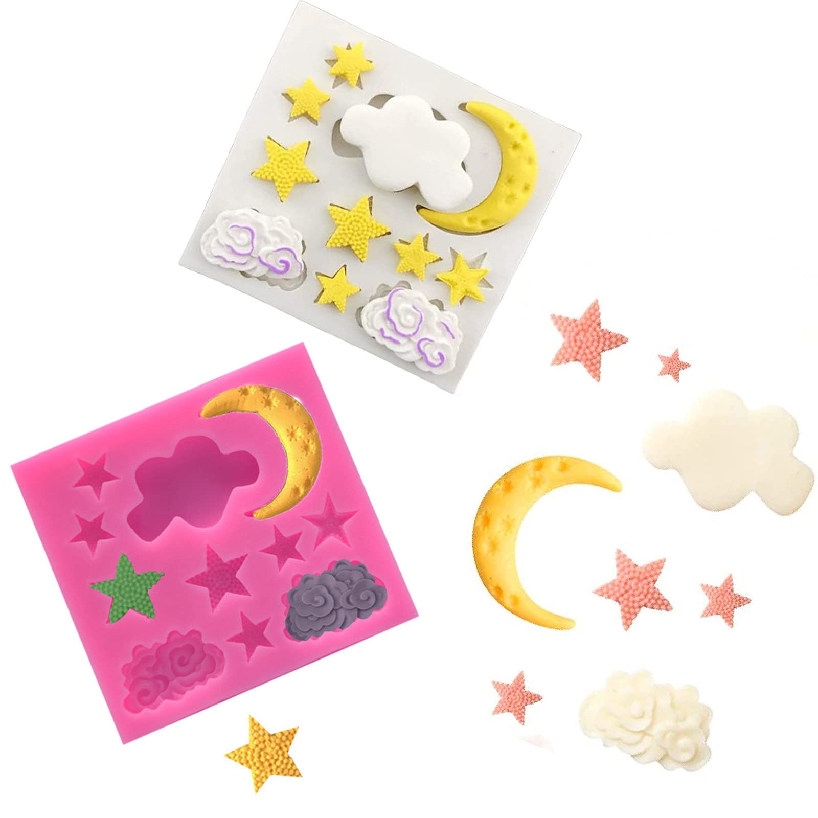 Stampo in Silicone a Forma di Nuvola di Luna Stella Nuvola Arcobaleno