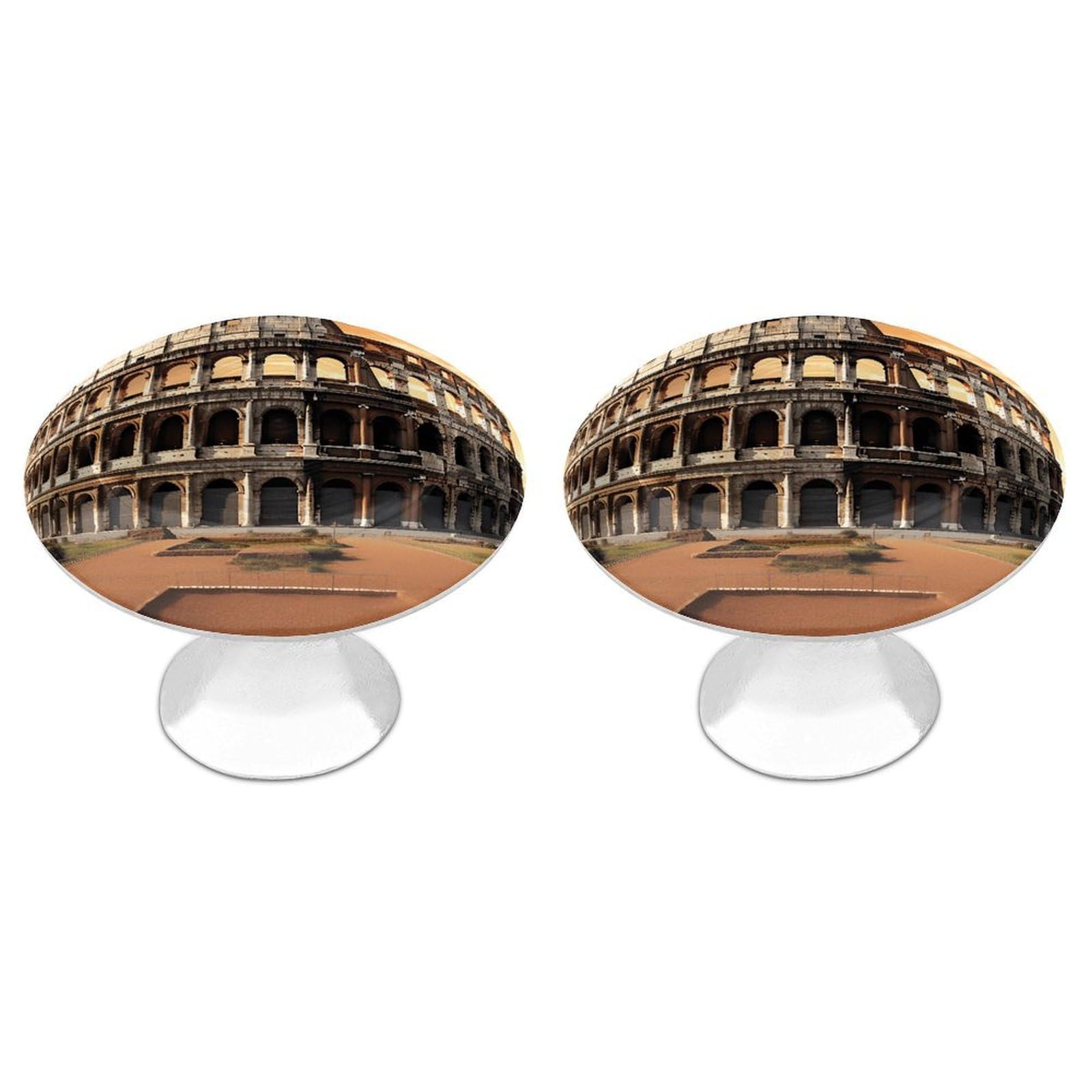 Vstadank Style Ancient Colosseum Cabinet Knobs Round Wardrobe Pulls Simple Drawer Handles With Screw Aluminum Alloy Closet Door Pull Modern Cabinet Hardware For Dresser Drawers 2 Pack