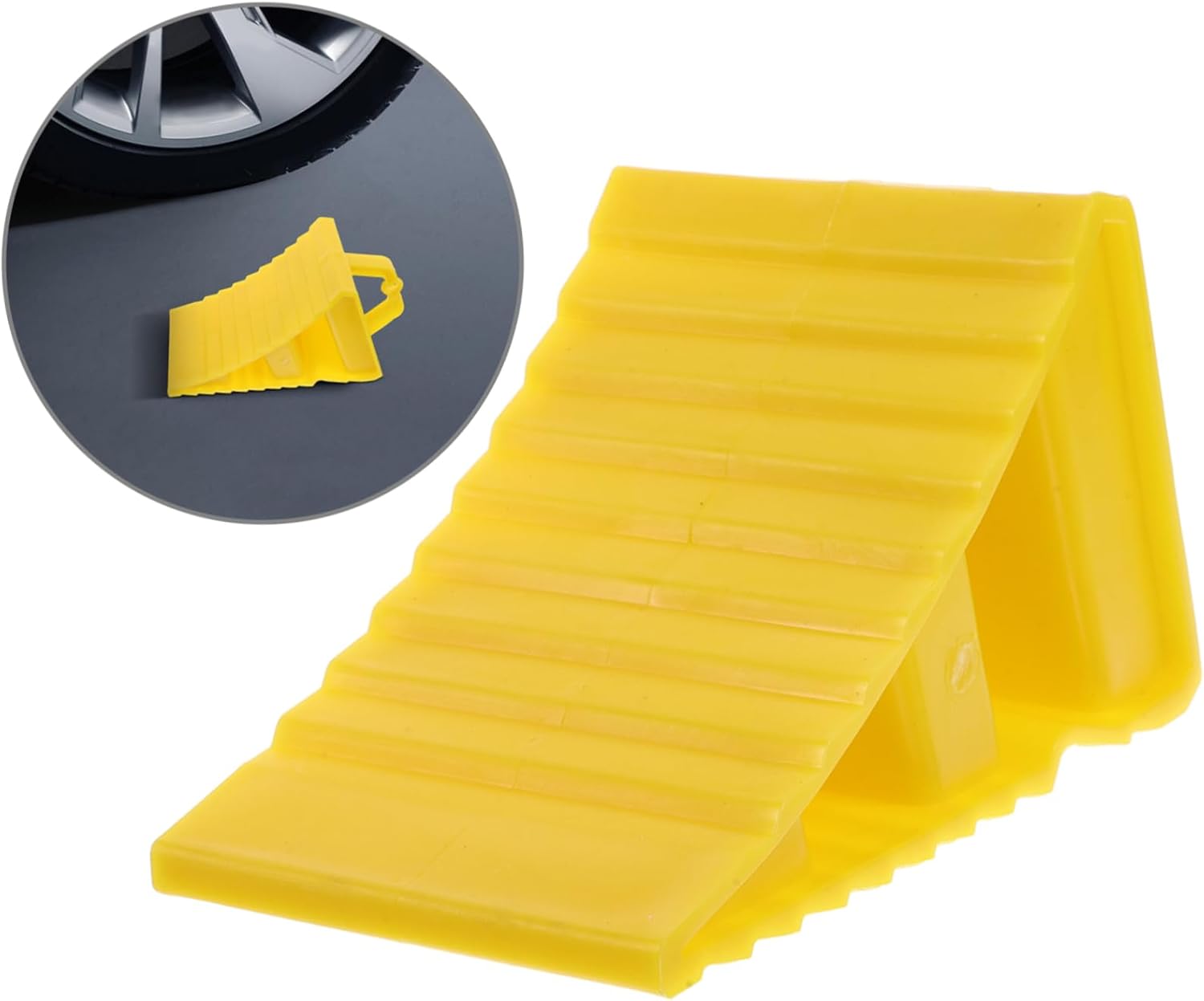 ABOOFAN 2pcs Heavy Duty Plastic Wheel Chocks Handle Non-Slip Stable Wheel Stoppers for Suvs Rvs and Travel Trailers