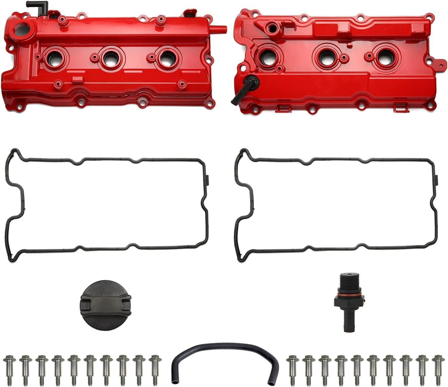 Upgrade Aluminum Valve Cover Set Compatible with Maxima Altima Murano 3.5L 2002-2009 Infiniti I35 3.5L 2002-2004 Replace 13264-8J113