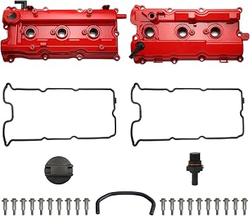 Upgrade Aluminum Valve Cover Set Compatible with Maxima Altima Murano 3.5L 2002-2009 Infiniti I35 3.5L 2002-2004 Replace 13264-8J113