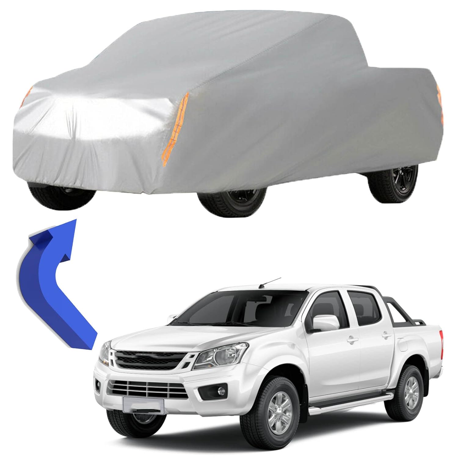 Full Coverage Car Cover All Weather Outdoor Indoor Silver Pickup Truck Universal up to 210 L x 70