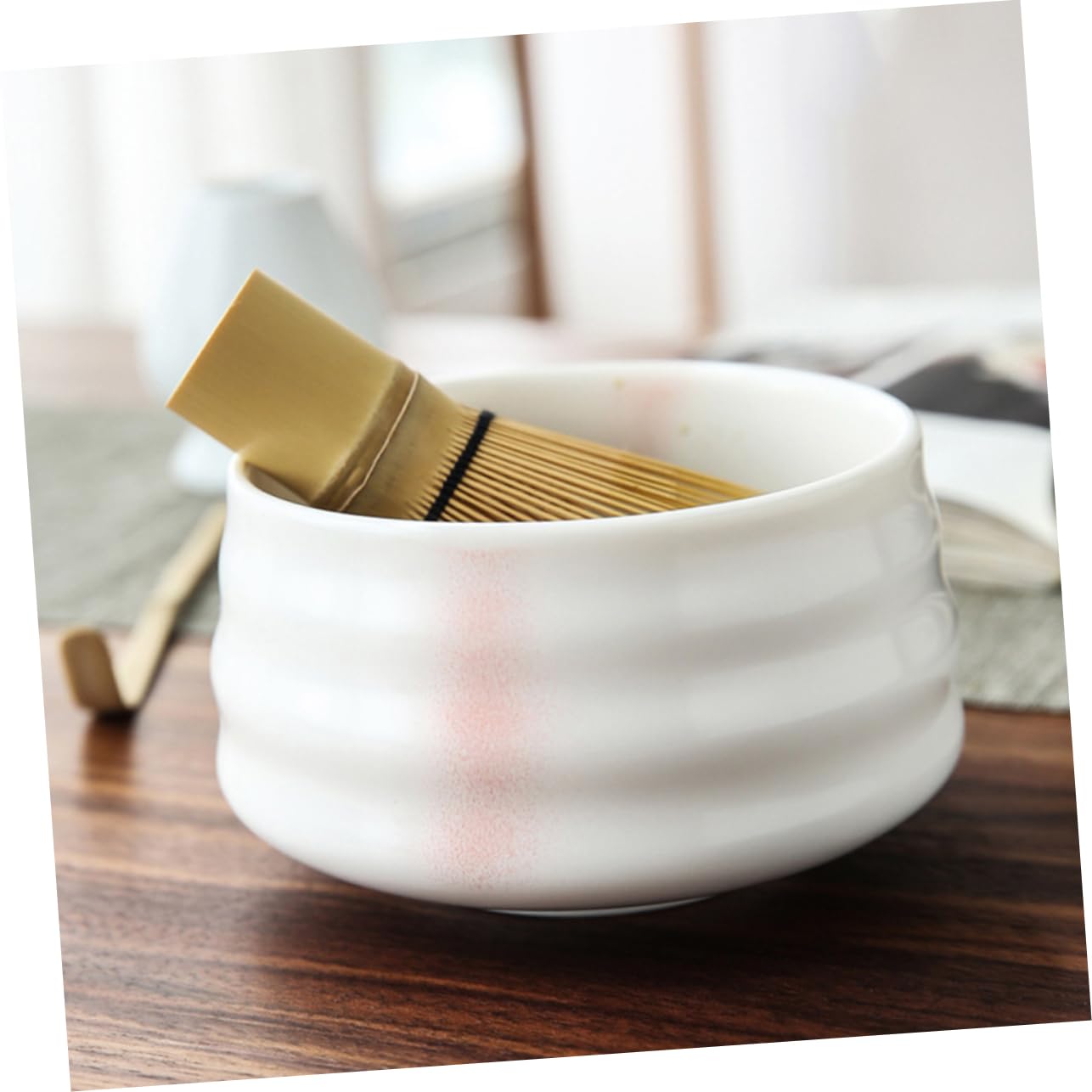 SMASOLO 1pc Matcha Bowl Ceramic Tea Ceremony Bowl Traditional Japanese Style Polished Base for Stability for Matcha Desserts and Oatmeal present for Tea Lovers