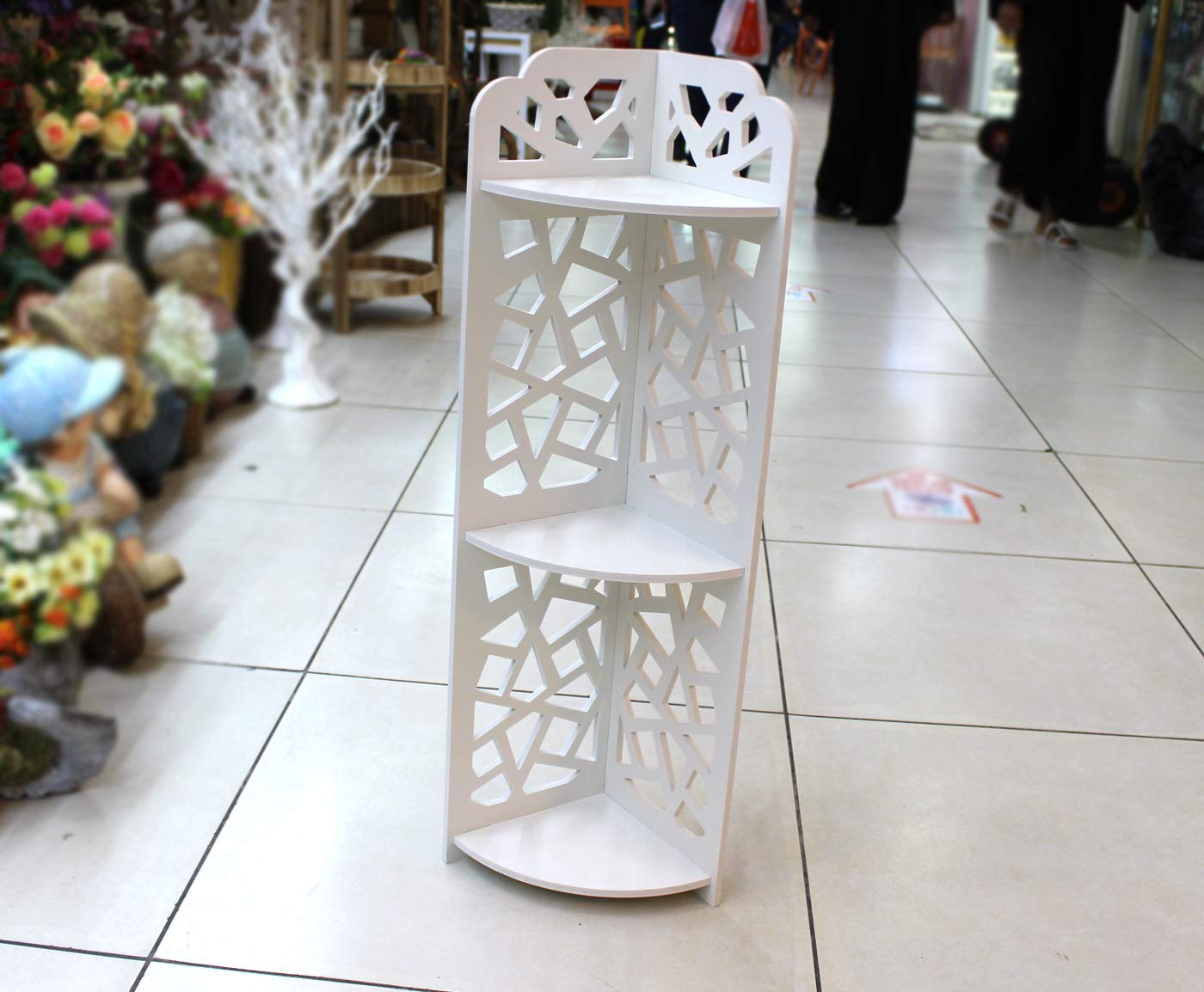 Creative home/Antique decoration Shelf/Classic decor Corner stand/Wooden storage/Household lockers/white (Two layers)