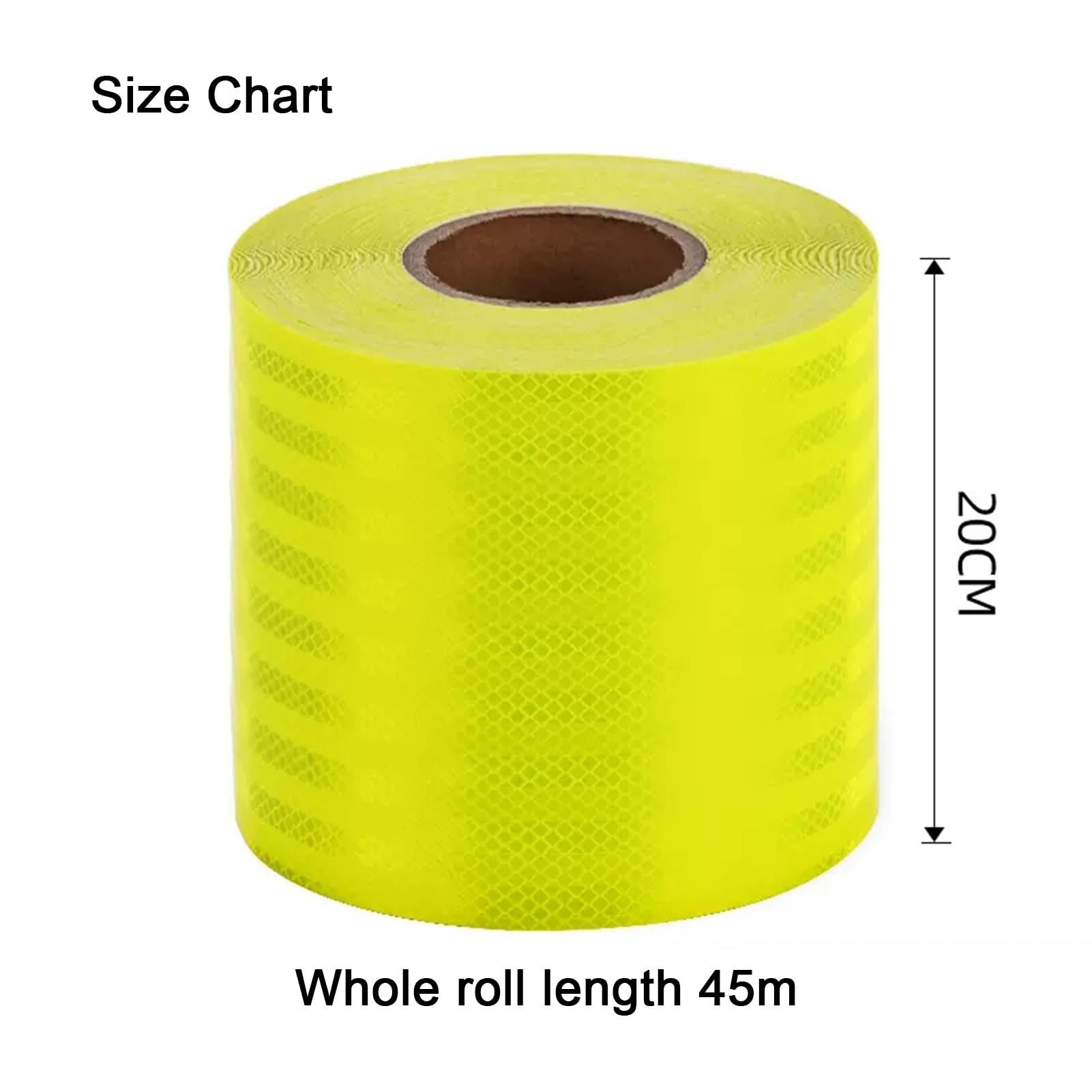 Taśma odblaskowa ostrzegawcza, Żółta taśma odblaskowa ostrzegająca o zagrożeniach 45 m i 5-40 cm szerokości(45mx20cm)